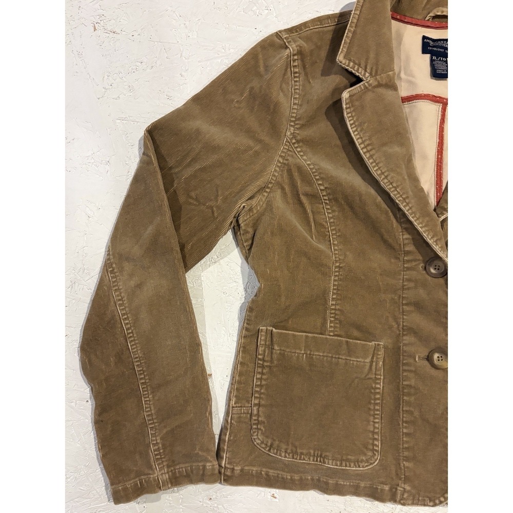 Vintage American Eagle Brown Corduroy Blazer Jacket Size XL Womens Dress - Picture 3 of 9